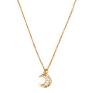 Gold Crescent Moon Pendant Necklace